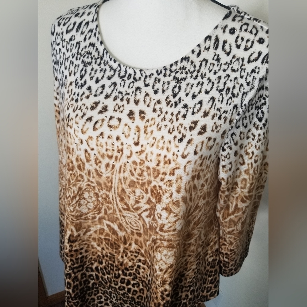 Ruby Rd Leopard Print Shirt - Picture 3 of 5